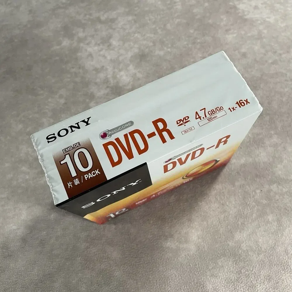 Sony DVD-R 10 Pack, 120min 4.7 GB AccuCORE w/ Hard Cases - Brand New Sealed